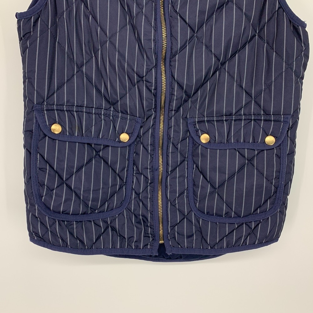 Thread & Supply Vest Womens Size Small Puffer Blue Stripe Full Zip Preppy - Picture 5 of 9